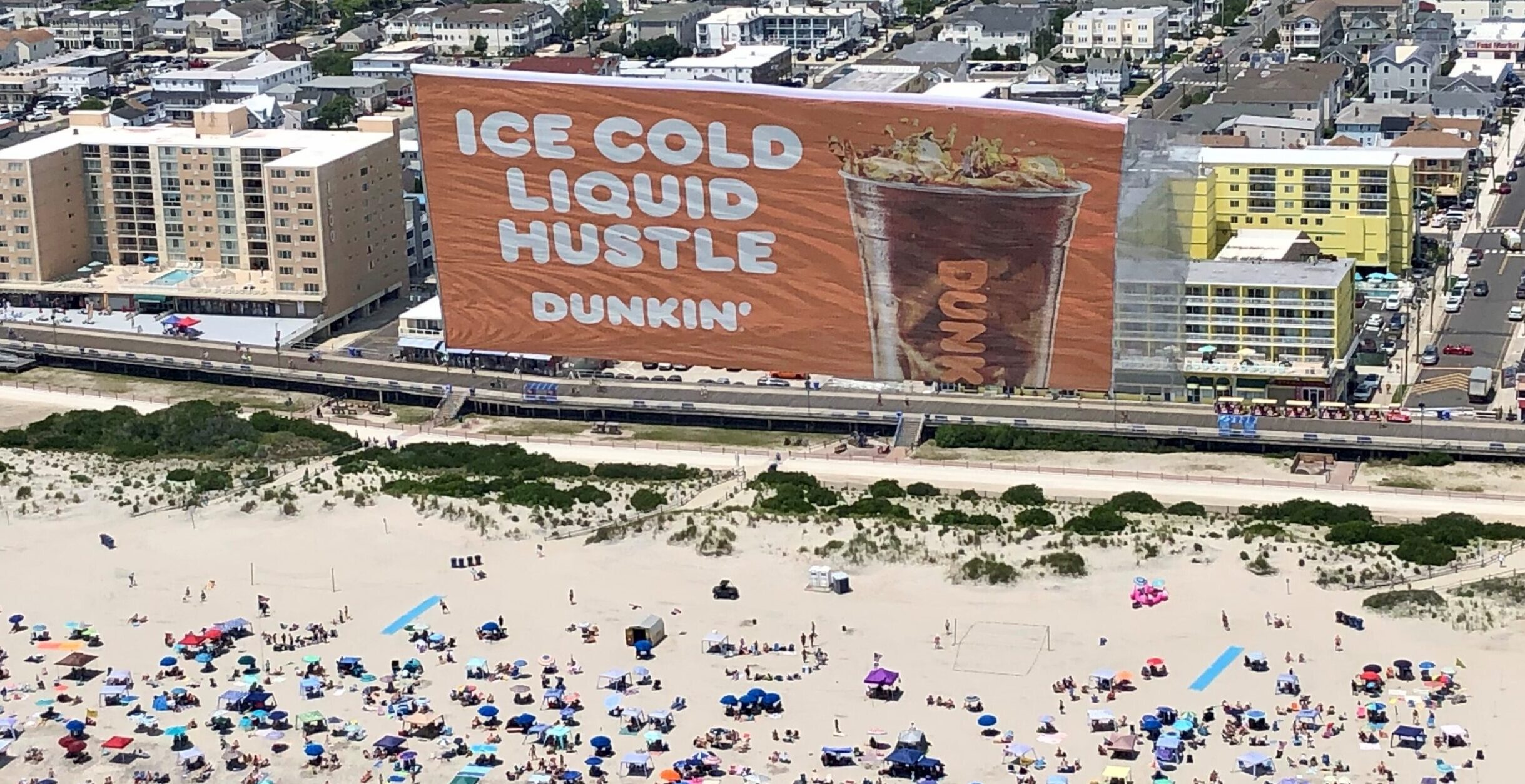 Dunkin Donuts Aerial Billboard over New Jersey Beach