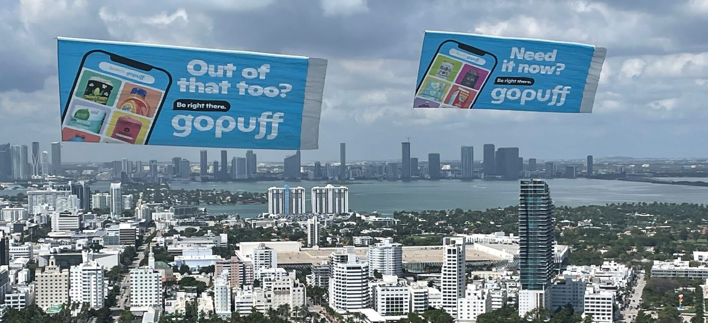 GoPuff Aerial Billboard Formation Miami 2022