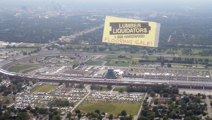 Lumber Liquidator Aerial Billboard Indy 500