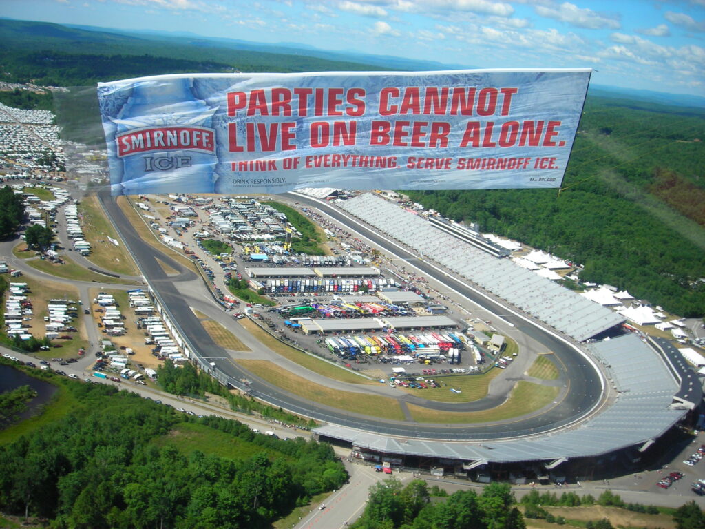 Smirnoff aerial billboard