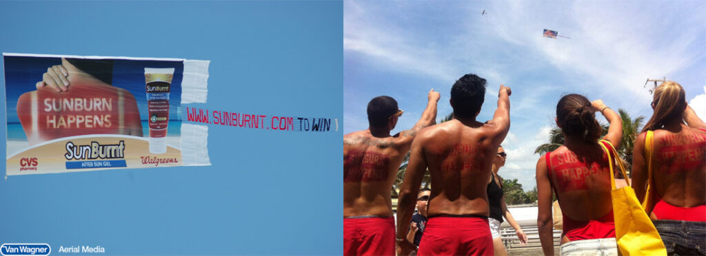 Sunburnt aerial billboard