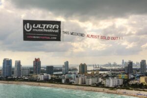 Ultra MusicFest Aerial Billboard trailing letters