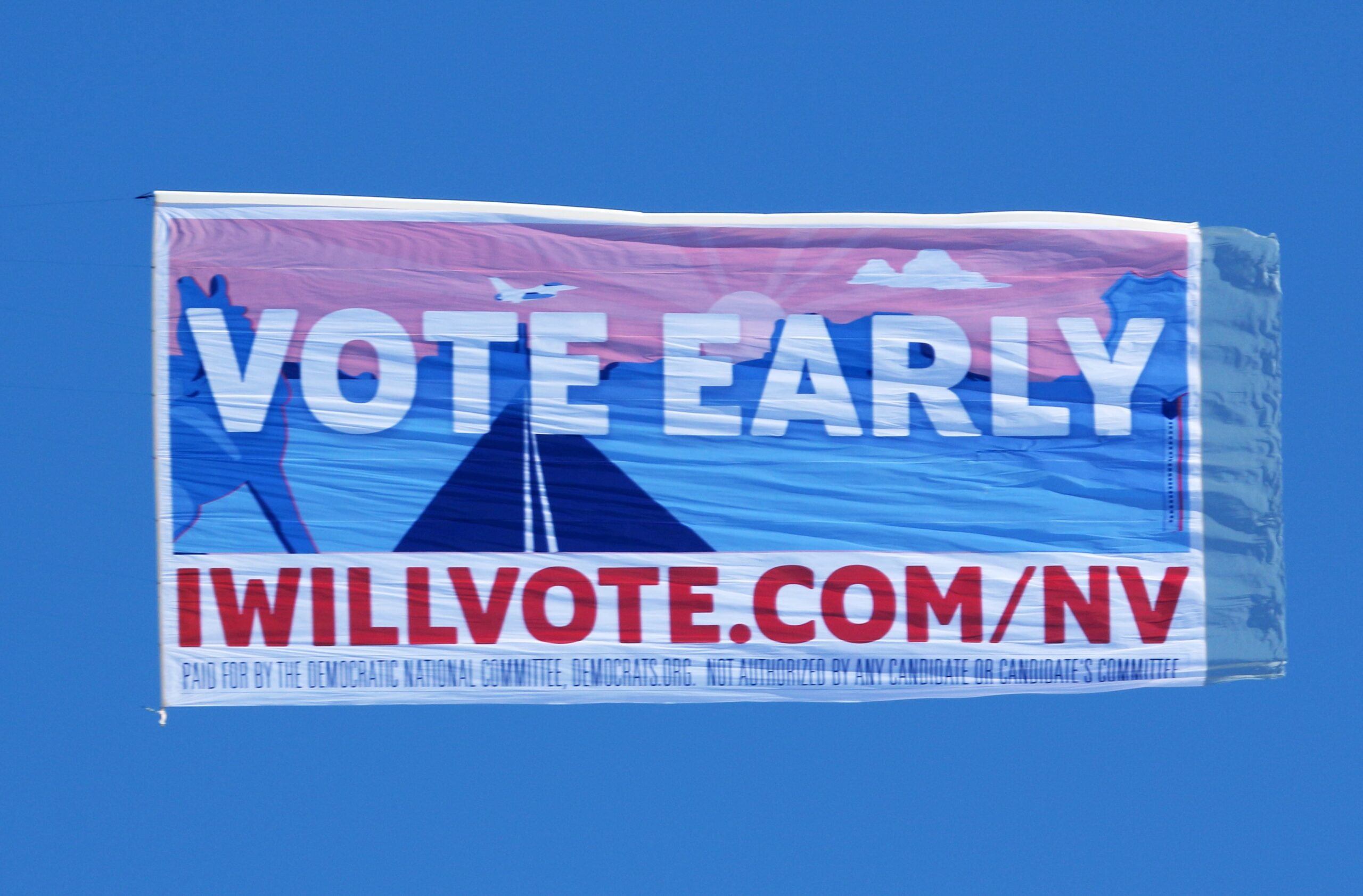 Vote early promotion banner, Election reminder sky banner
